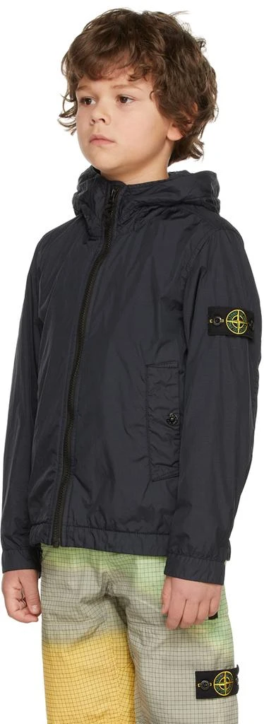 商品Stone Island Junior|Kids Navy Crinkle Reps Hooded Jacket,价格¥1099,第5张图片详细描述