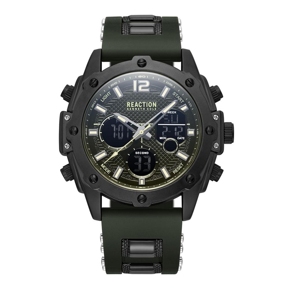 Men's Ana-digi Green Silicon Strap Watch, 43.5mm商品第1张图片规格展示