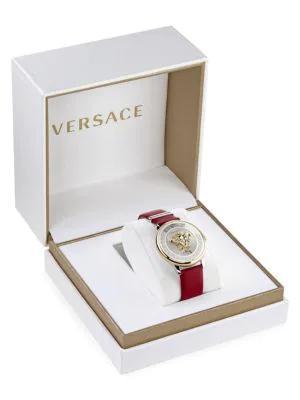 商品Versace|38MM Stainless Steel & Leather Strap Watch,价格¥4960,第6张图片详细描述