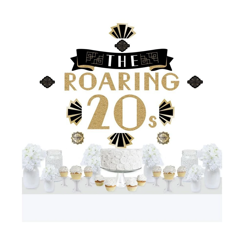 商品Big Dot of Happiness|Roaring 20’s Peel & Stick 1920s Art Deco Jazz Party Wall Decals Backdrop,价格¥261,第1张图片