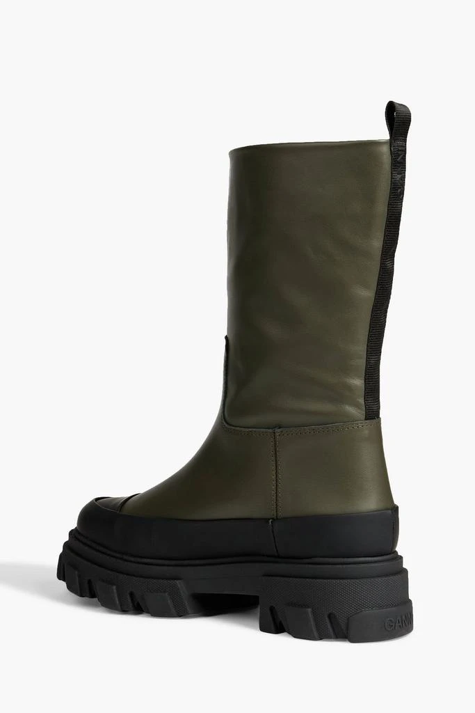 商品Ganni|Tubular rubber-trimmed leather boots,价格¥1580,第3张图片详细描述