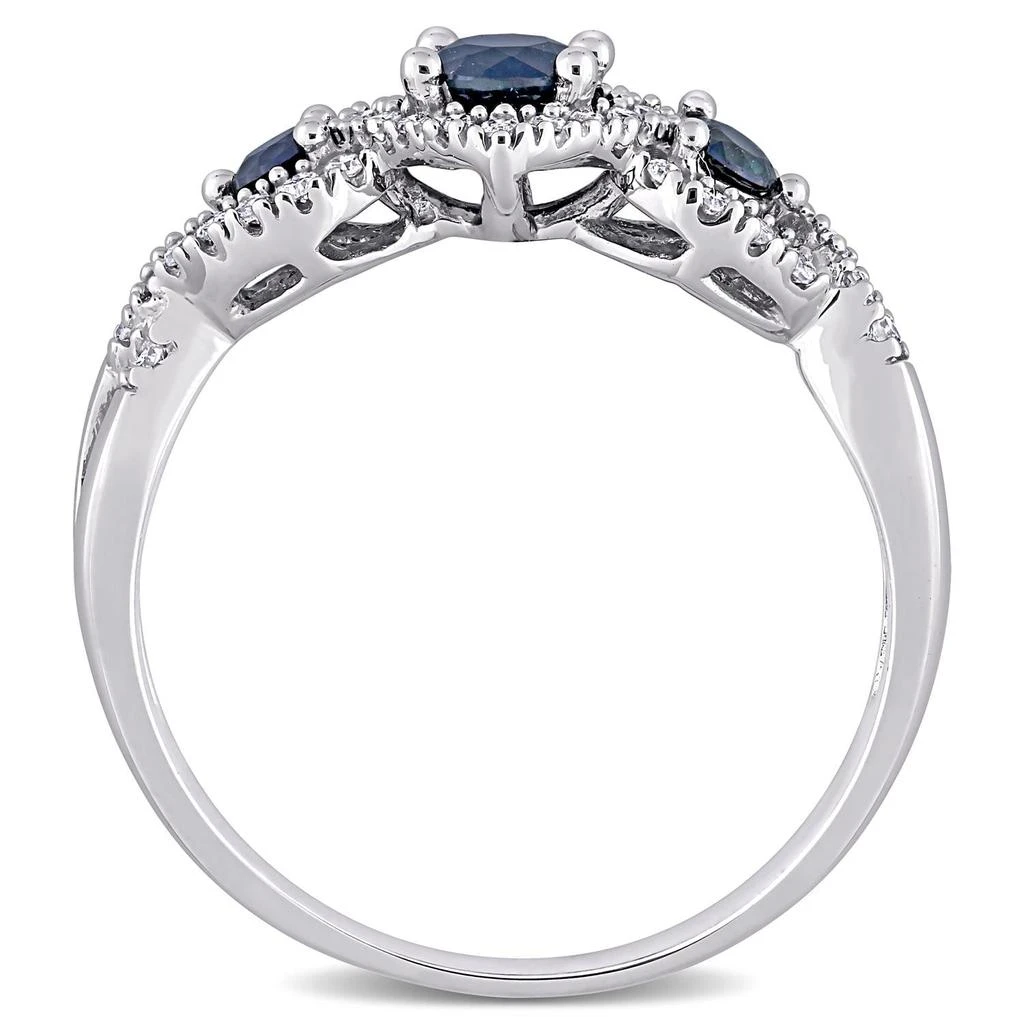 商品Delmar|10k White Gold Sapphire and Diamond Ring,价格¥3769,第3张图片详细描述