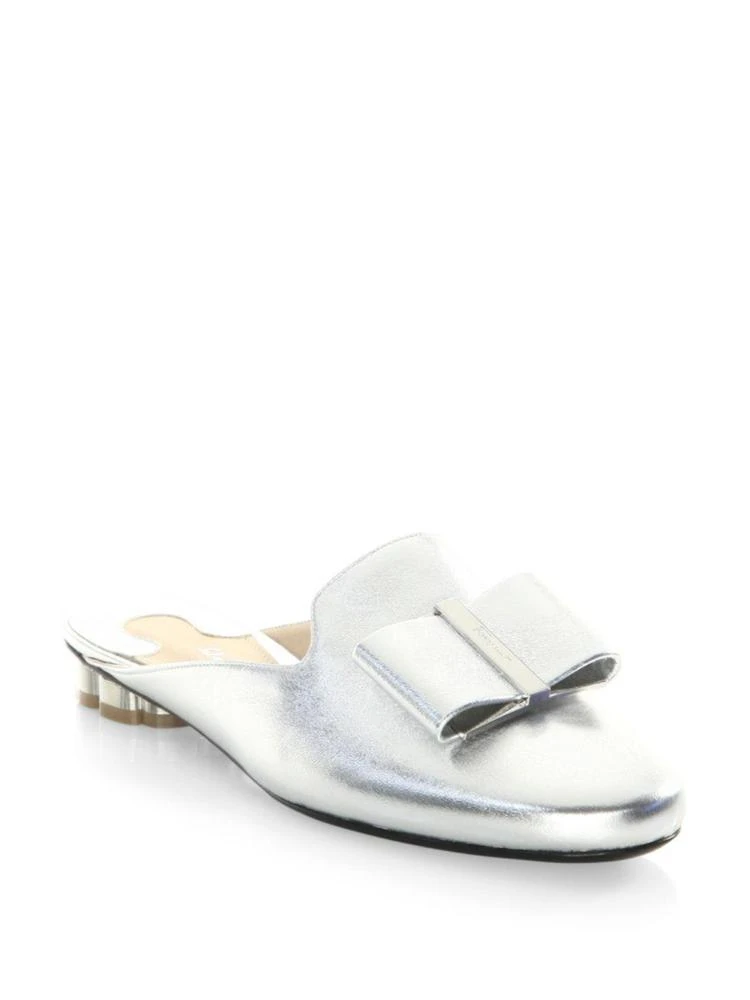 商品Salvatore Ferragamo|Sciacca Metallic Leather Loafer Slides,价格¥1338,第1张图片