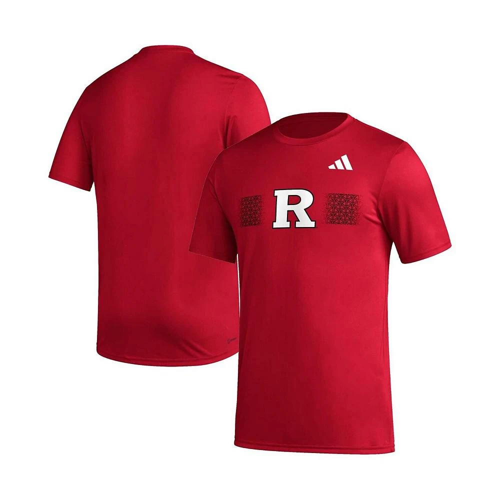 商品Adidas|Men's Scarlet Rutgers Scarlet Knights Pregame AEROREADY T-shirt,价格¥299,第1张图片