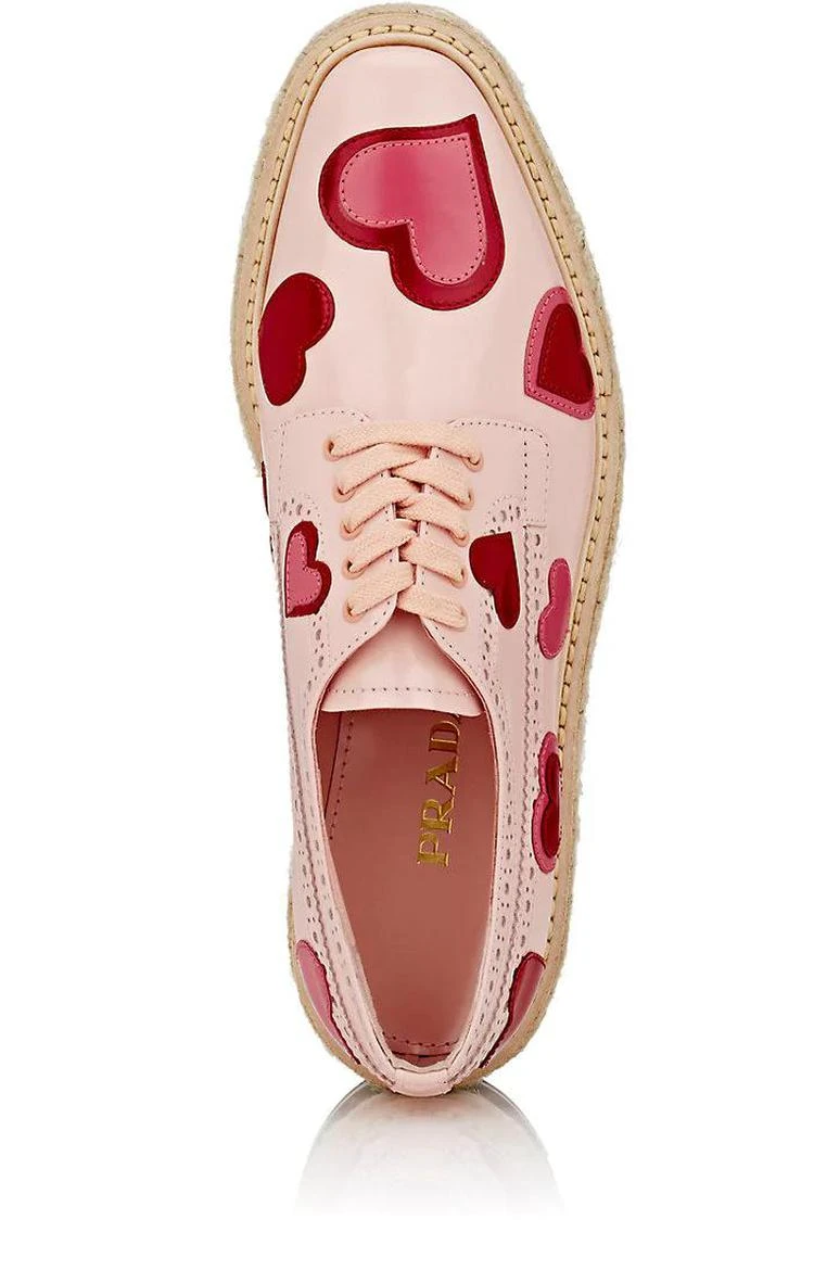 商品Prada|Heart- Appliquéd Leather Platform Espadrille Brogues,价格¥6507,第4张图片详细描述