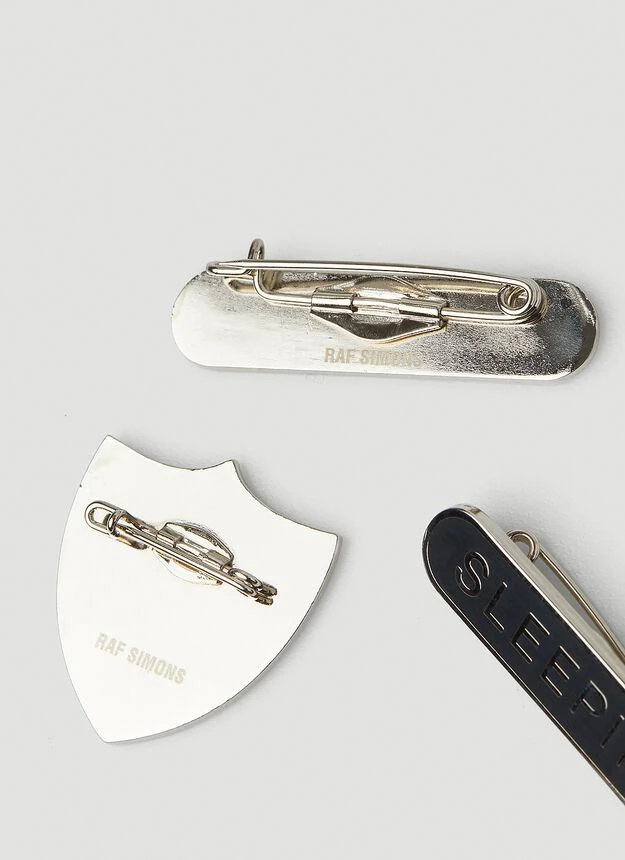 商品RAF SIMONS|School Pin Set of Brooches in Silver,价格¥2413,第3张图片详细描述