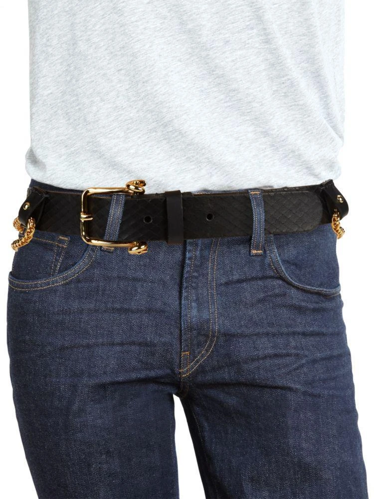 商品Giuseppe Zanotti|Textured Chain Leather Belt,价格¥1596,第3张图片详细描述