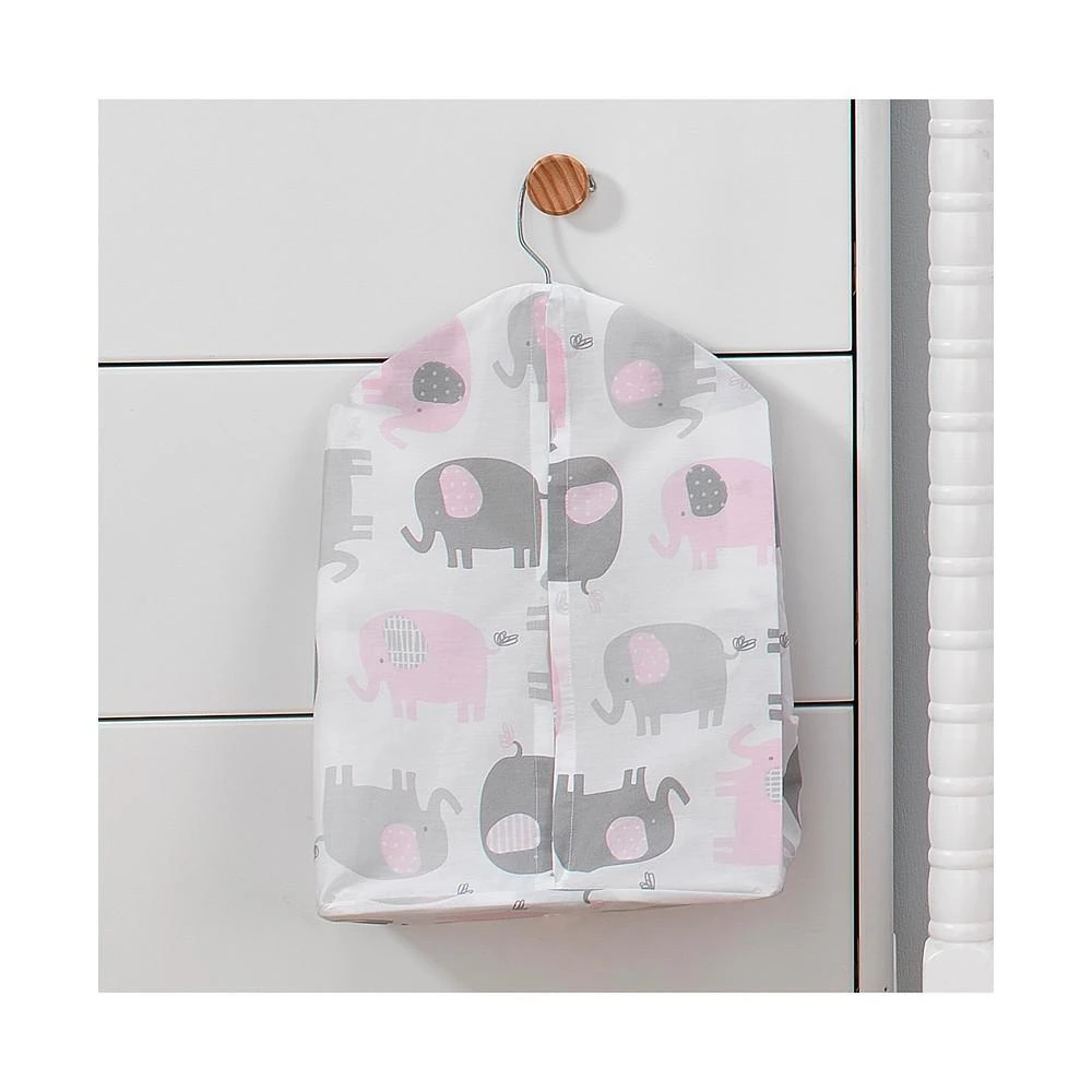 商品Bedtime Originals|Eloise Pink/Gray/White Elephant Diaper Stacker,价格¥112,第2张图片详细描述
