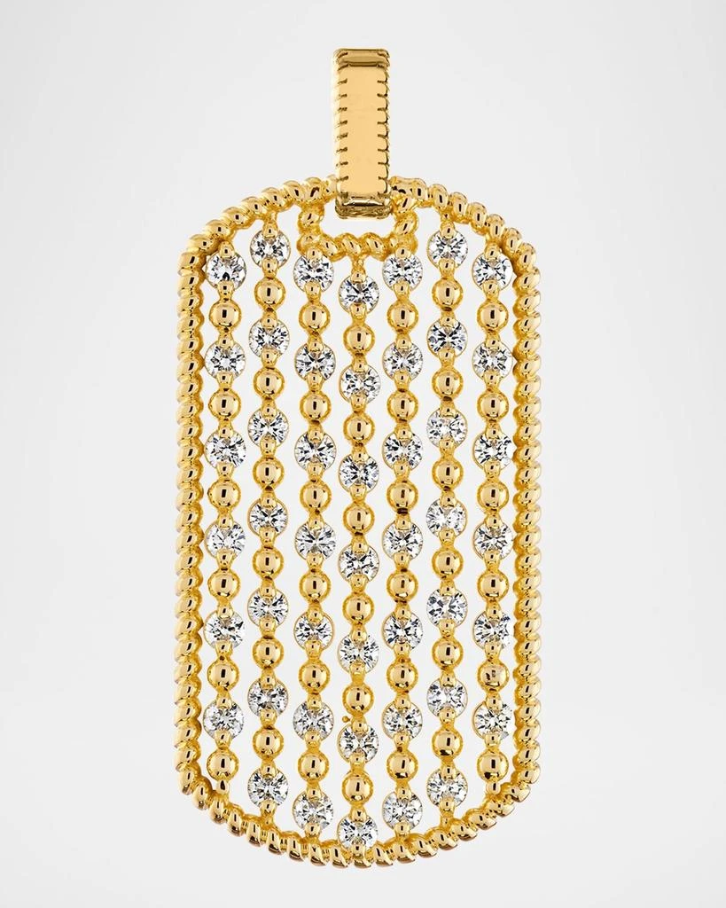 商品Cassidy Diamonds|18K Yellow Gold Braided Edge Diamond Ball Dog Tag Pendant, 1.50tcw,价格¥35884,第1张图片详细描述