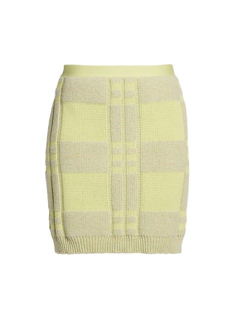 Check Waffle-Knit Miniskirt商品第1张图片规格展示