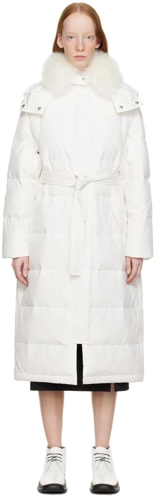 商品Yves Salomon|White Quilted Down Jacket,价格¥11181,第1张图片