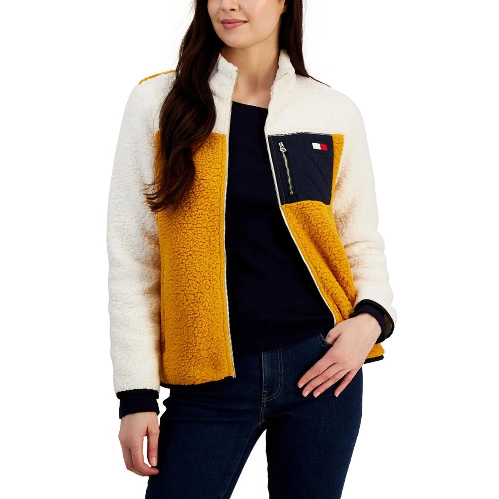 商品Tommy Hilfiger|Women's Colorblocked Sherpa Fleece Jacket,价格¥615,第1张图片