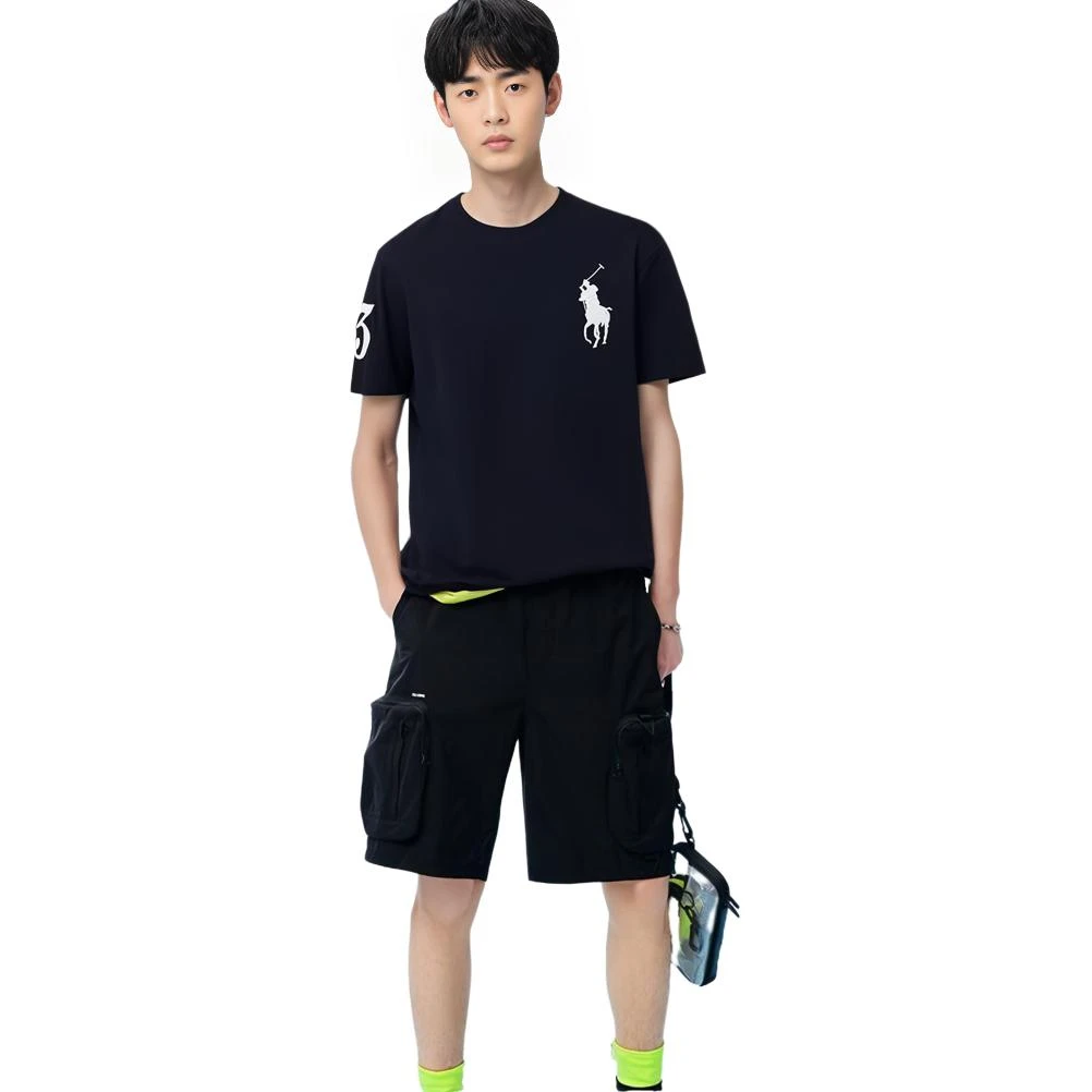 商品[国内直发] Ralph Lauren|SS23 大马标Logo刺绣圆领短袖T恤 男款 黑色,价格¥576,第4张图片详细描述