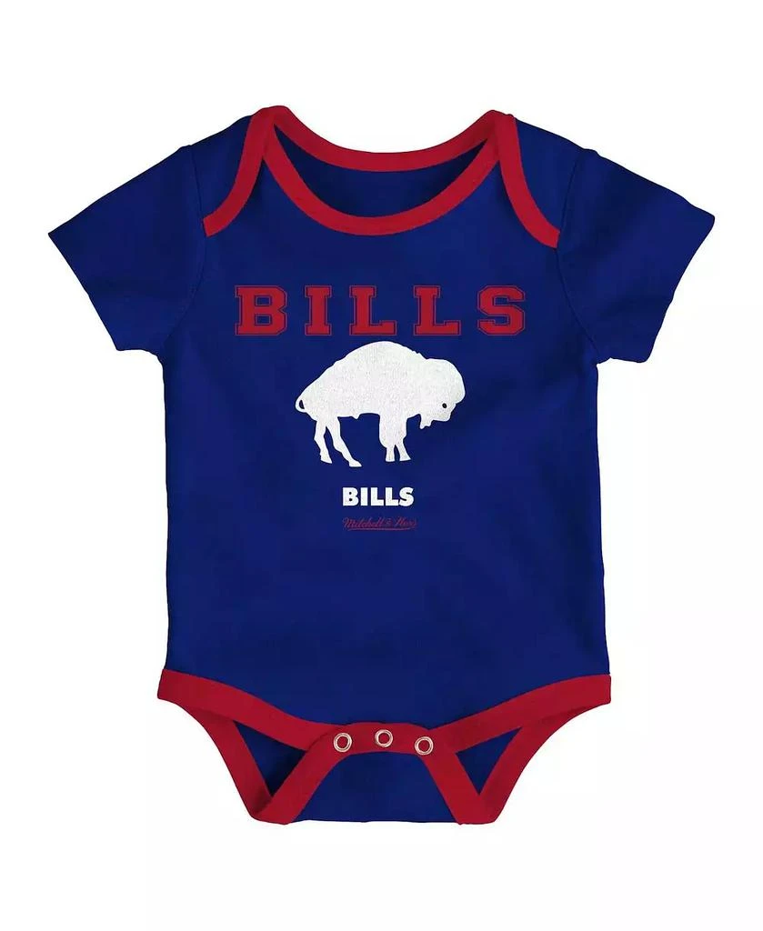 商品Mitchell & Ness|Newborn and Infant Boys and Girls Royal, Red Buffalo Bills Throwback Bodysuit Bib and Booties Three-Piece Set,价格¥337,第4张图片详细描述