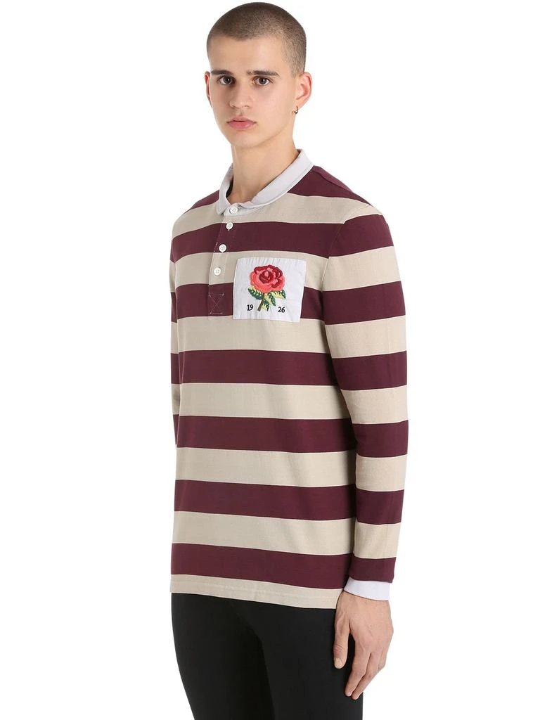 商品Kent & Curwen|Rose Patch Striped Rugby Cotton Polo,价格¥1043,第2张图片详细描述