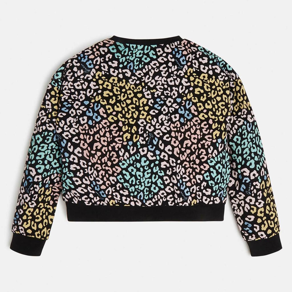 Guess Girls Logo-Embroidered Leopard-Prihnt Cotton Sweatshirt商品第2张图片规格展示