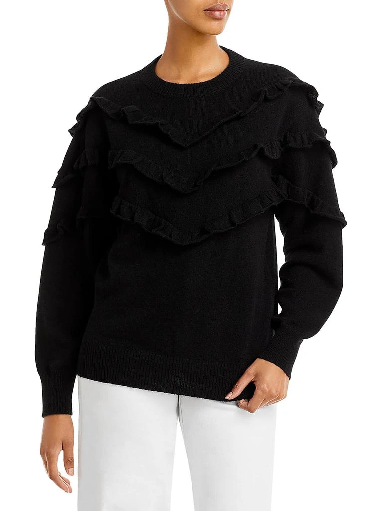商品AQUA|Womens Cashmere Ribbed Knit Pullover Sweater,价格¥417,第1张图片