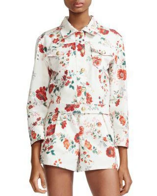 商品Maje|Viflor Floral Print Denim Jacket,价格¥1261,第1张图片