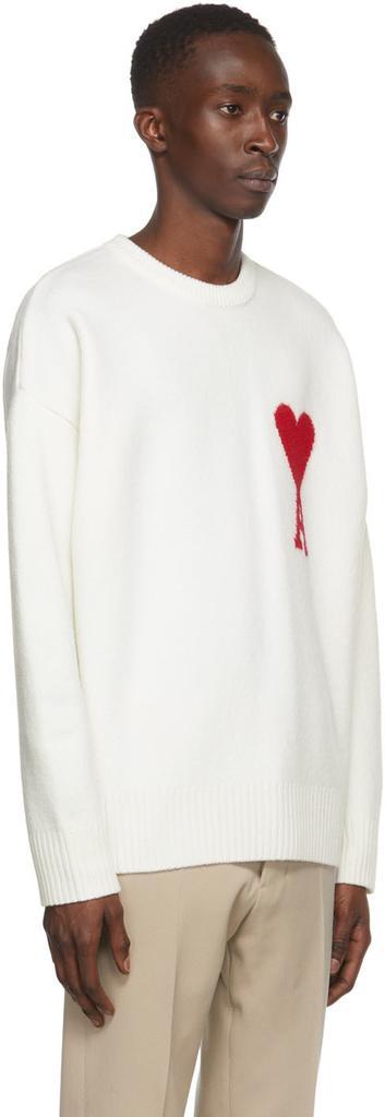 商品AMI|White Ami de Cœur Crewneck Sweater,价格¥2447,第4张图片详细描述