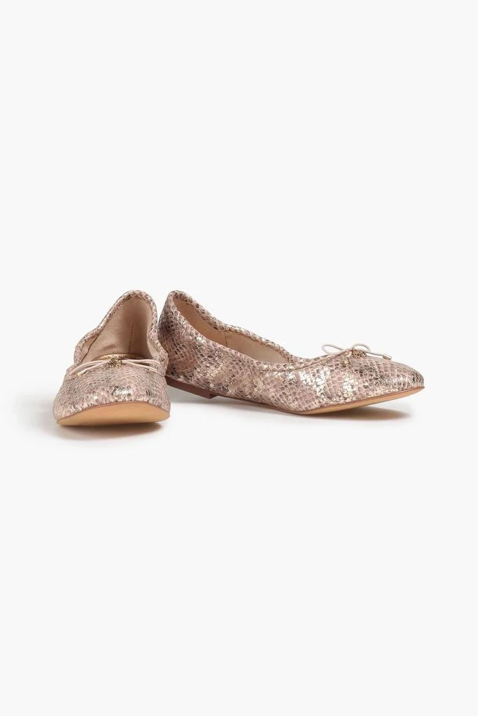 商品Sam Edelman|Felicia metallic snake-effect leather ballet flats,价格¥582,第2张图片详细描述