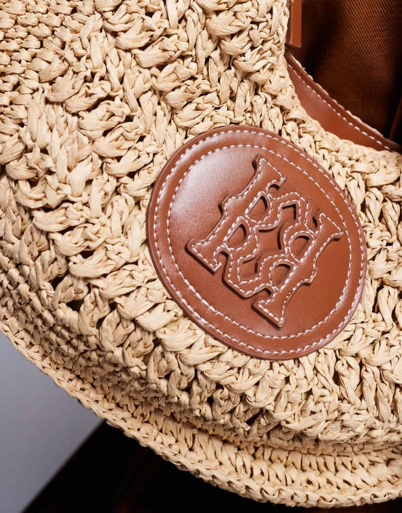商品River Island|River island scooped raffia shoulder bag in beige,价格¥396,第2张图片详细描述