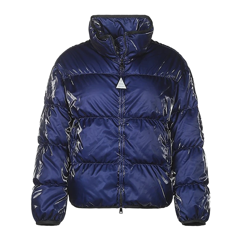 MONCLER 女士蓝色刺绣徽标拼布羽绒服 1A52S60-54AQ4-760 商品