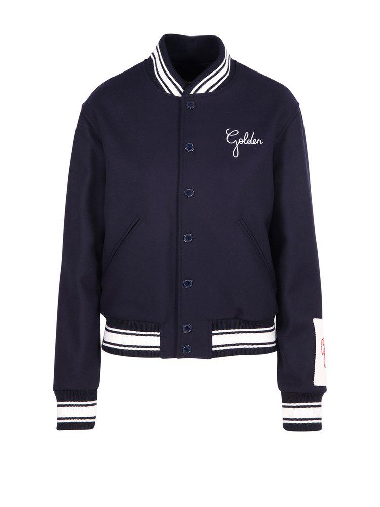 Golden Goose Deluxe Brand Logo Embroidered Striped Baseball Jacket商品第1张图片规格展示