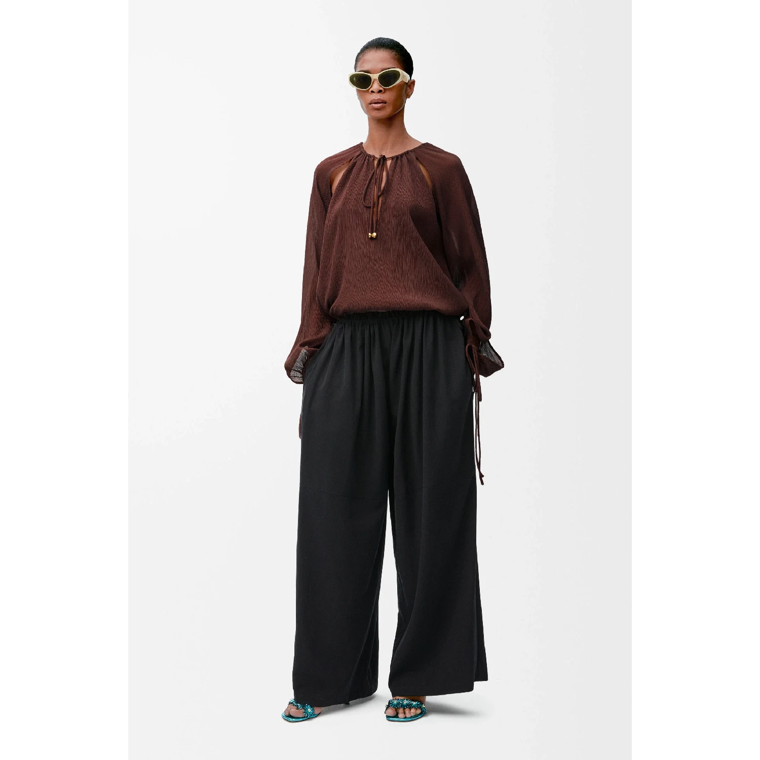 【预售】 罗意威 25春夏 女士 长袖衬衫 Blouse en coton et soie S616Y05X41-5539  商品