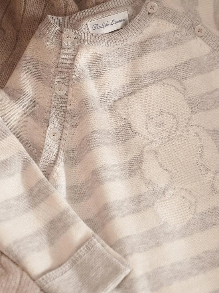 商品Ralph Lauren|Baby's Striped Cotton Bear Onesie,价格¥707,第4张图片详细描述