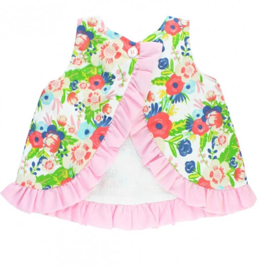 商品RuffleButts|English Garden 2 Pc. Swing Top And Diaper Cover Set In Pink/green,价格¥352,第4张图片详细描述