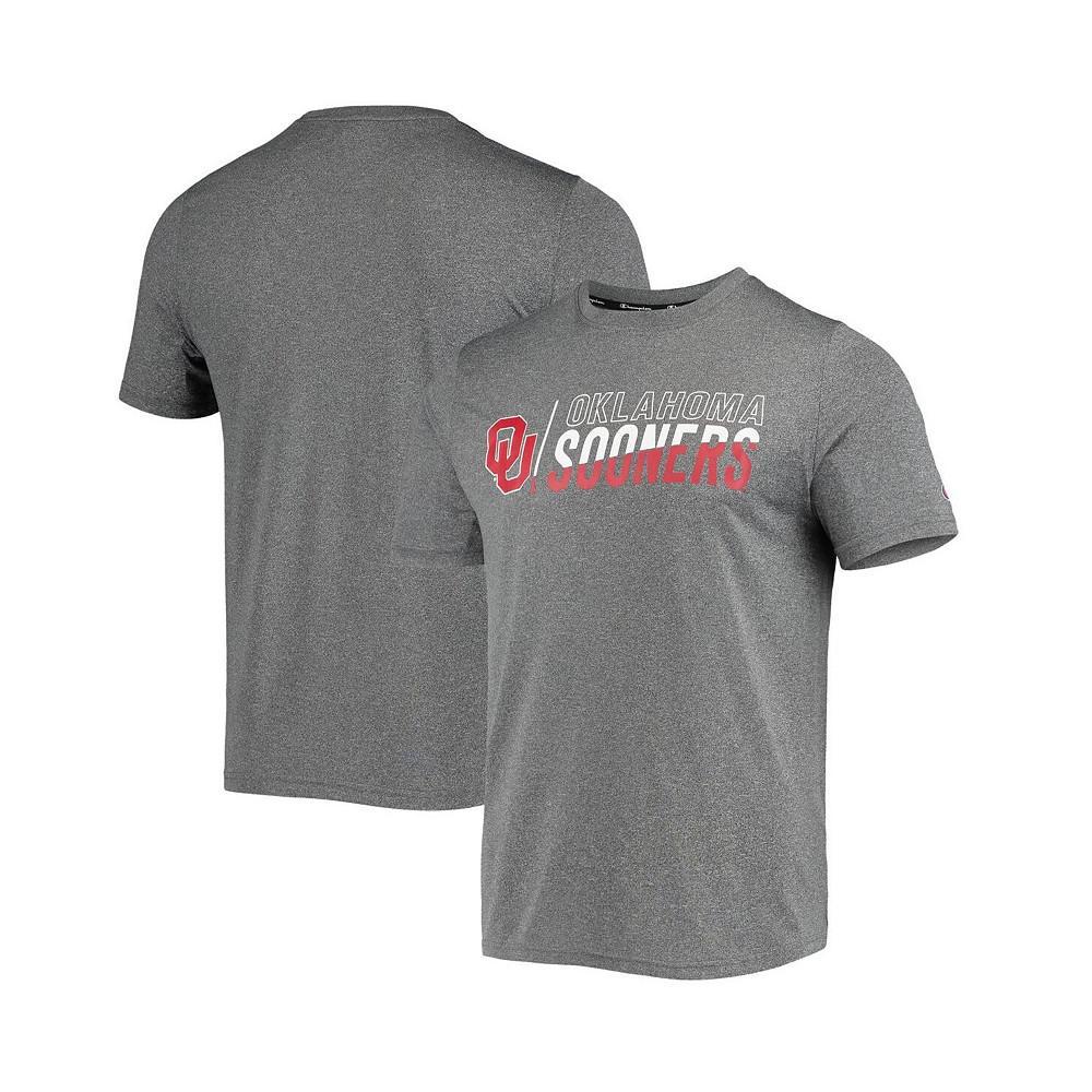 商品CHAMPION|Men's Gray Oklahoma Sooners Slash Stack T-shirt,价格¥180,第1张图片