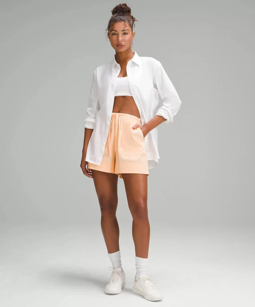 Cotton-Blend Poplin High-Rise Short 4" 商品