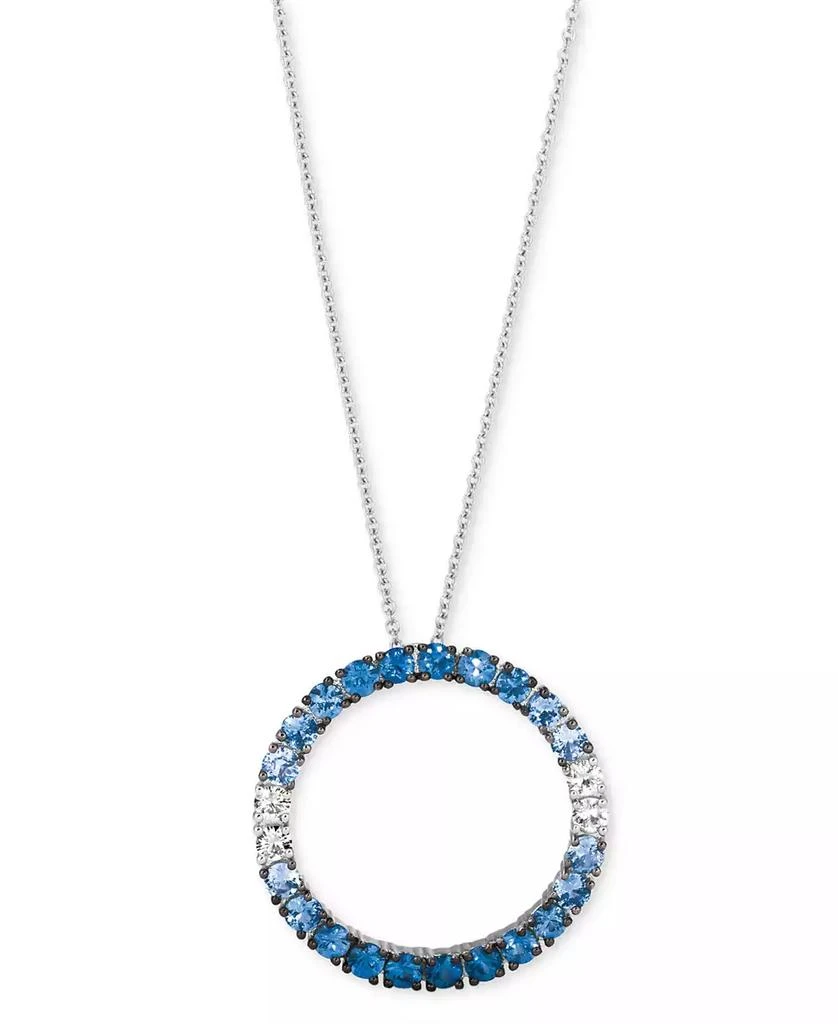 商品Le Vian|Blue Ombré Sapphire (1-1/4 ct. t.w.) & White Sapphire (1/4 ct. t.w.) Open Circle Adjustable 20" Pendant Necklace,价格¥8629,第1张图片