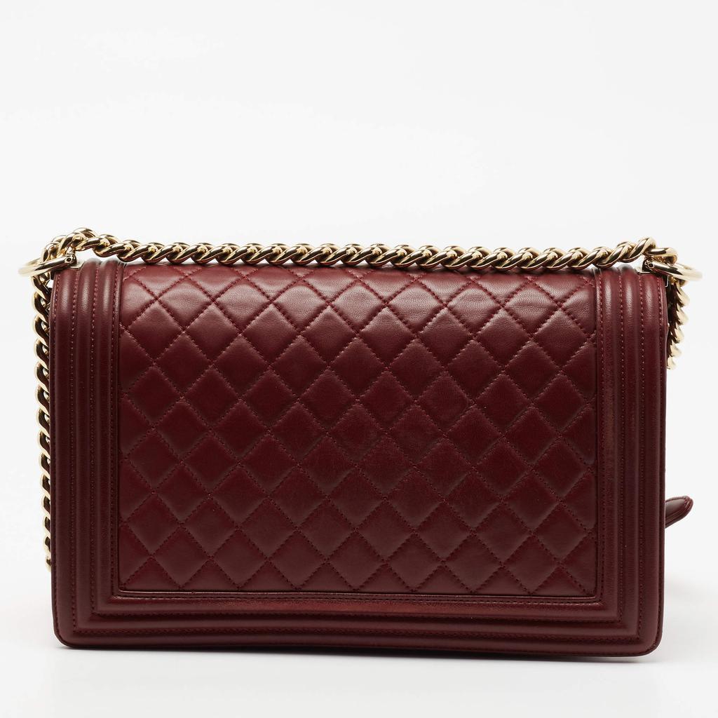 商品[二手商品] Chanel|Chanel Burgundy Quilted Leather New Medium Boy Flap Bag,价格¥24070,第6张图片详细描述