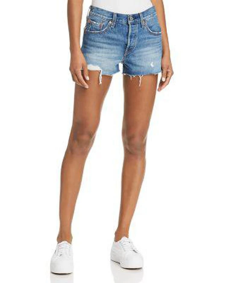 商品Levi's|牛仔短裤 501 Distressed Denim Shorts in Back to Your Heart,价格¥133,第1张图片