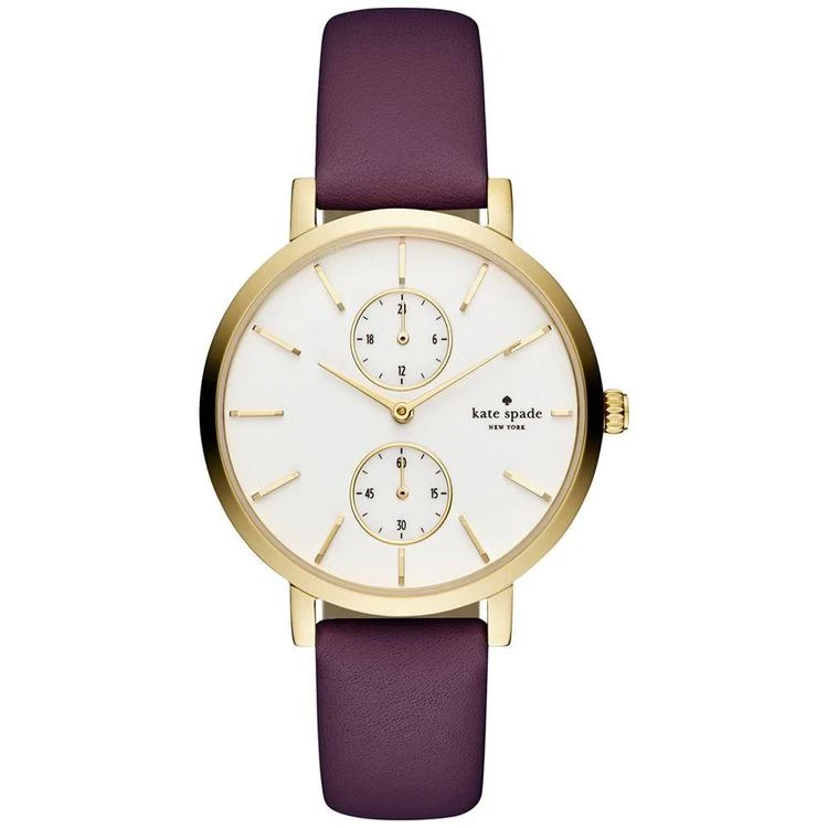 商品Kate Spade|Women's Monterey Purple Leather Strap Watch 38mm,价格¥1262,第1张图片