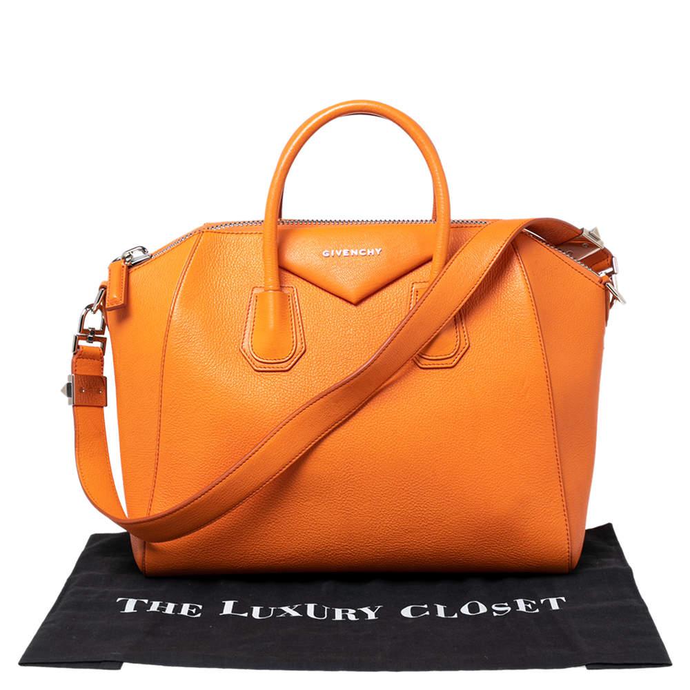 Givenchy Orange Leather Medium Antigona Satchel商品第9张图片规格展示