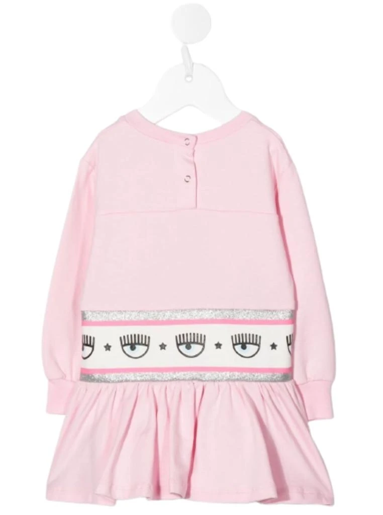商品Chiara Ferragni|Chiara Ferragni Light Pink Sweater Dress In Cotton With Embossed Logo On The Waist,价格¥884,第2张图片详细描述