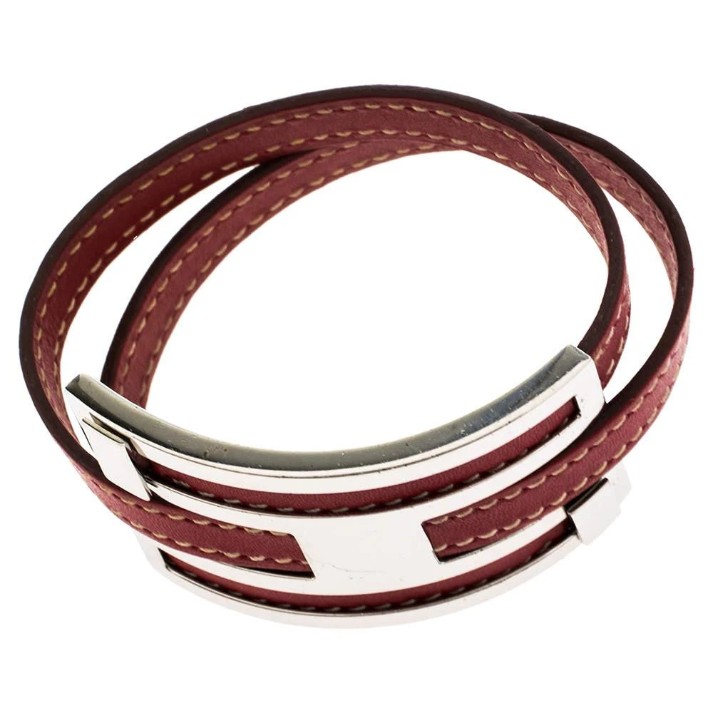 商品[二手商品] Hermes|Hermès Rouge Garance Chamonix Leather Pousse Pousse Bracelet,价格¥1361,第5张图片详细描述