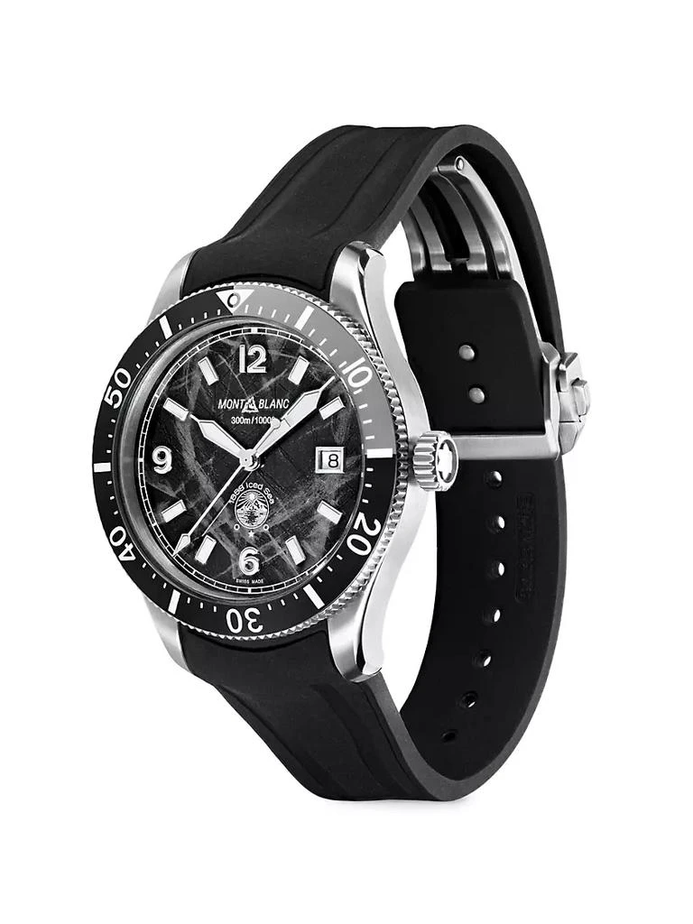 商品MontBlanc|1858 Iced Sea Stainless Steel &amp; Rubber Watch,价格¥23637,第2张图片详细描述