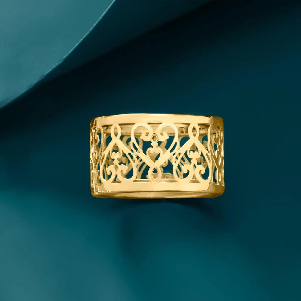 商品Ross-Simons|Italian 14kt Yellow Gold Filigree Heart Ring,价格¥3075,第4张图片详细描述