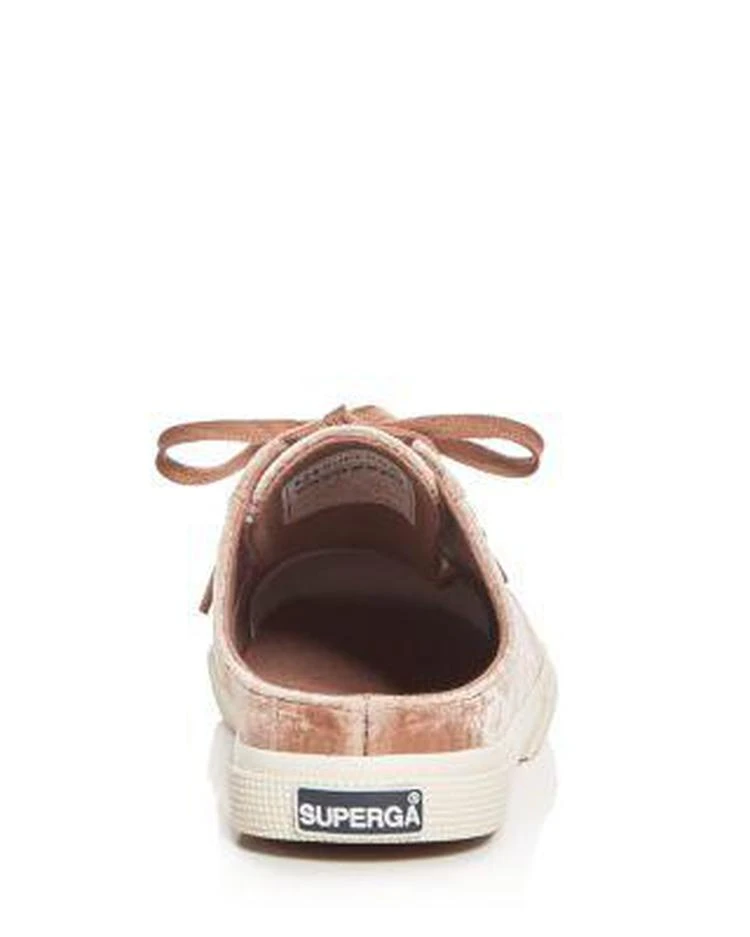 商品Superga|Women's Crushed Velvet Lace Up Sneaker Mules,价格¥519,第4张图片详细描述