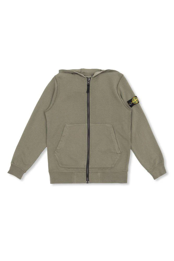 商品Stone Island Junior|Stone Island Junior Compass-Patch Zip-Up Hooded Jacket,价格¥1056,第1张图片