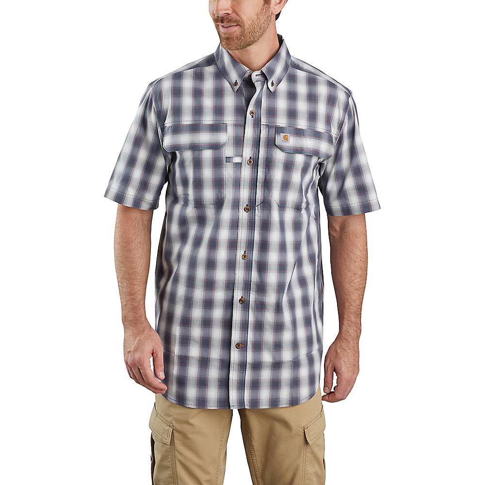 Men's Force Relaxed-Fit Lightweight SS Button-Front Plaid Shirt商品第1张图片规格展示