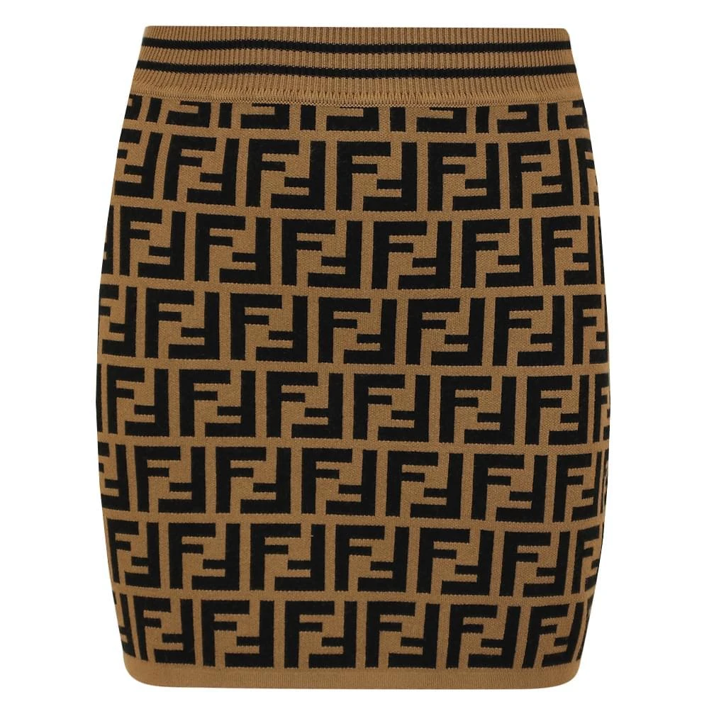 商品Fendi|Brown Logo Knit Skirt,价格¥2786,第1张图片