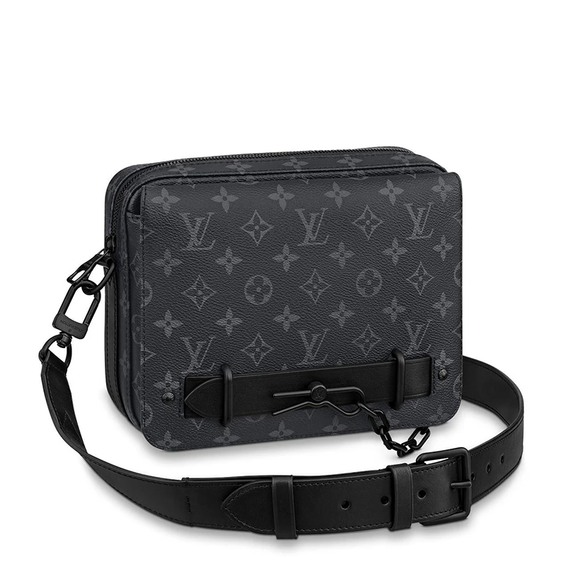 商品Louis Vuitton|预售10天 Louis Vuitton/路易威登 22春夏新款STEAMER系列 男士经典爆款老花帆布经典黑链扣配可拆卸肩带拉链开合单肩斜挎邮差包M45585,价格¥21880,第1张图片