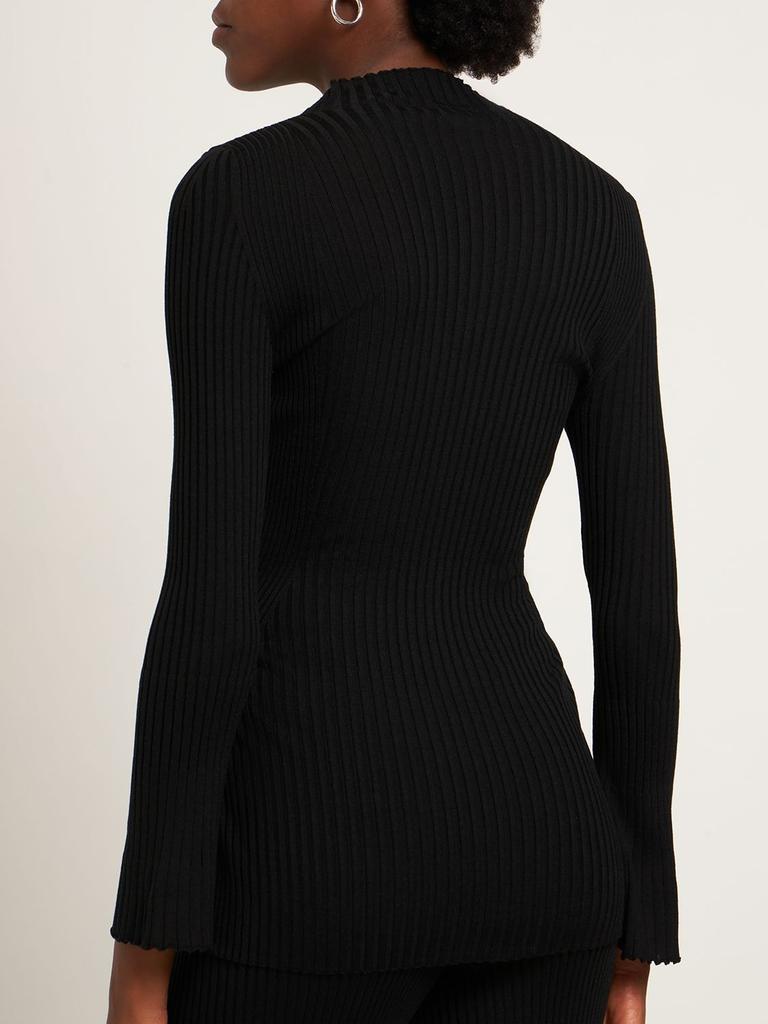 商品Wolford|Wool Ribbed Knit Long Sleeve Top,价格¥3159,第4张图片详细描述