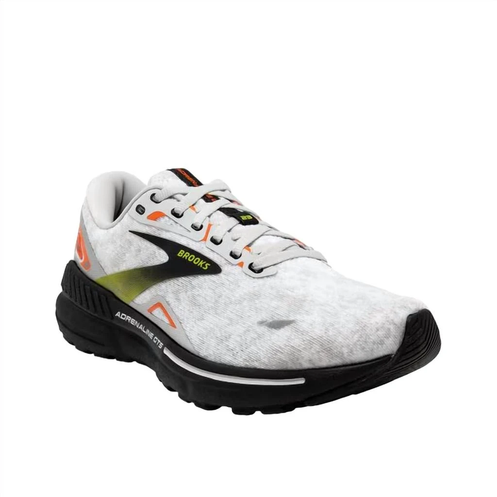 商品Brooks|Men's Adrenaline Gts 23 Running Shoes In Oyster/black/red Orange,价格¥806,第1张图片