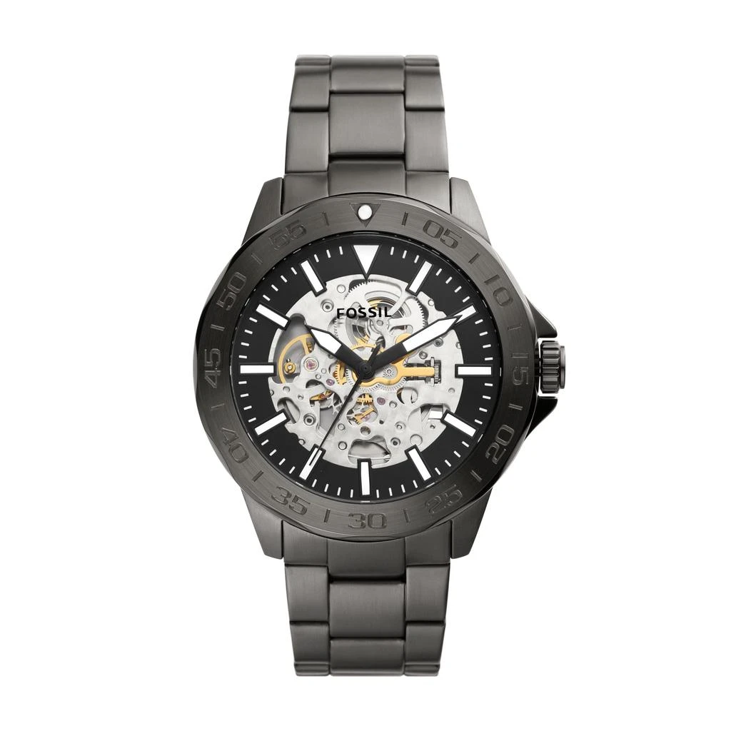 商品Fossil|Fossil Men's Bannon Automatic, Smoke-Tone Stainless Steel Watch,价格¥788,第1张图片