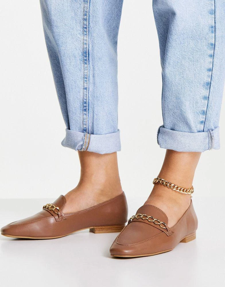 商品ASOS|ASOS DESIGN Mingle chain loafers in tan,价格¥103,第4张图片详细描述